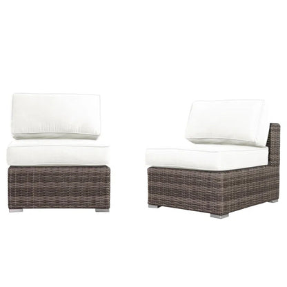 Seating Set With Cushions Handcrafted Wicker Design LSI Patio Furniture