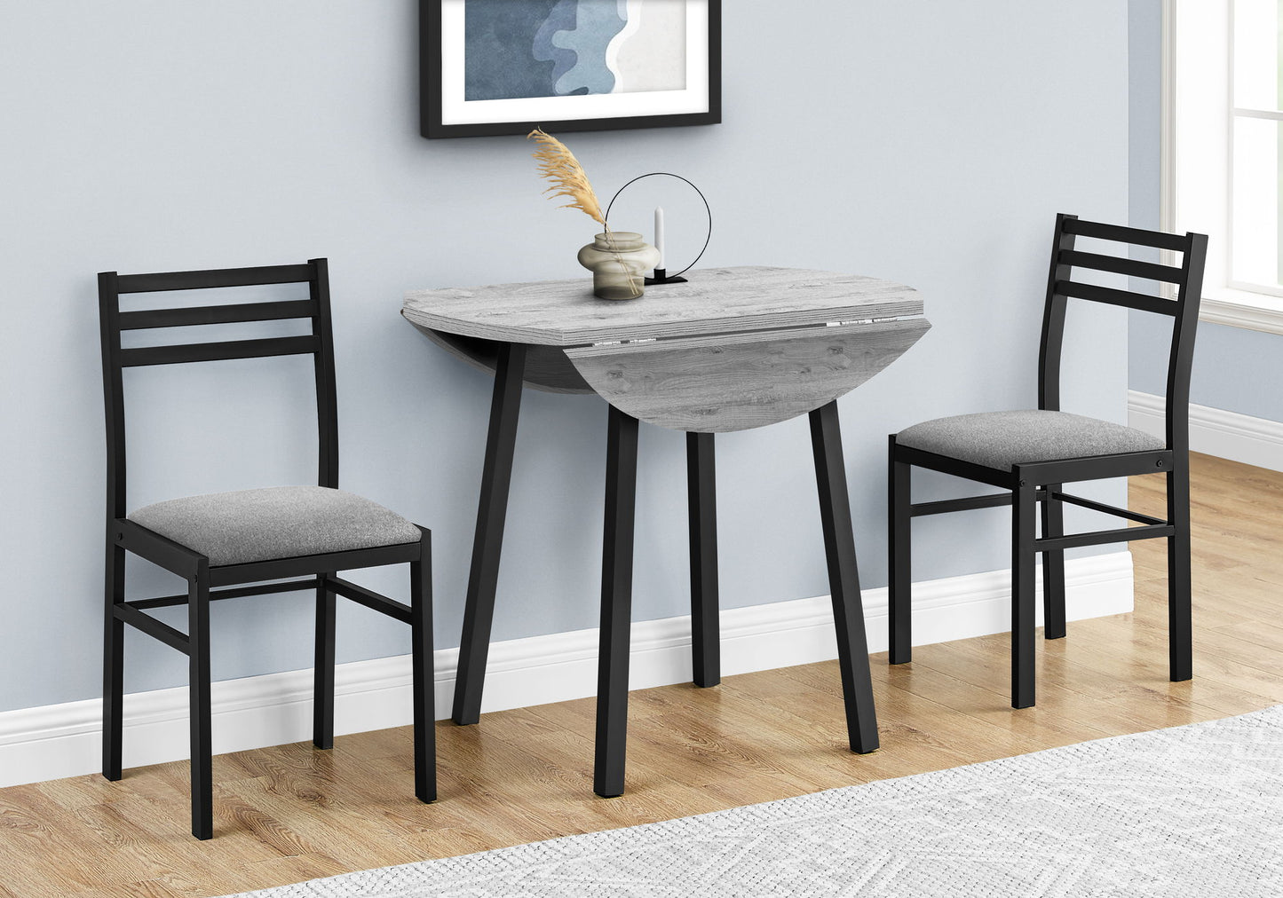3 Pieces Dining Table Set, Small, Drop Leaf, Contemporary & Modern 8th Street