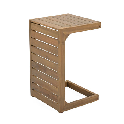 Aluminum Outdoor C - Shaped Side Table For Patio Noble House