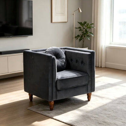 Chesterfield Accent Tufted Square Arm Side Chair US Pride
