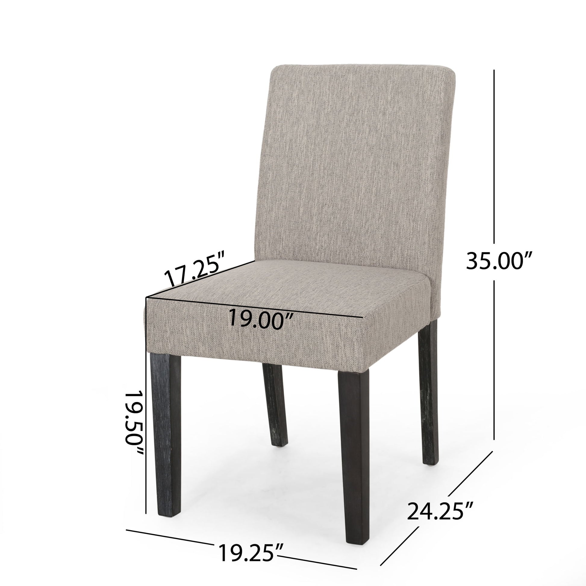 Contemporary Dining Chair With Upholstered Seating And Tapered Legs Noble House