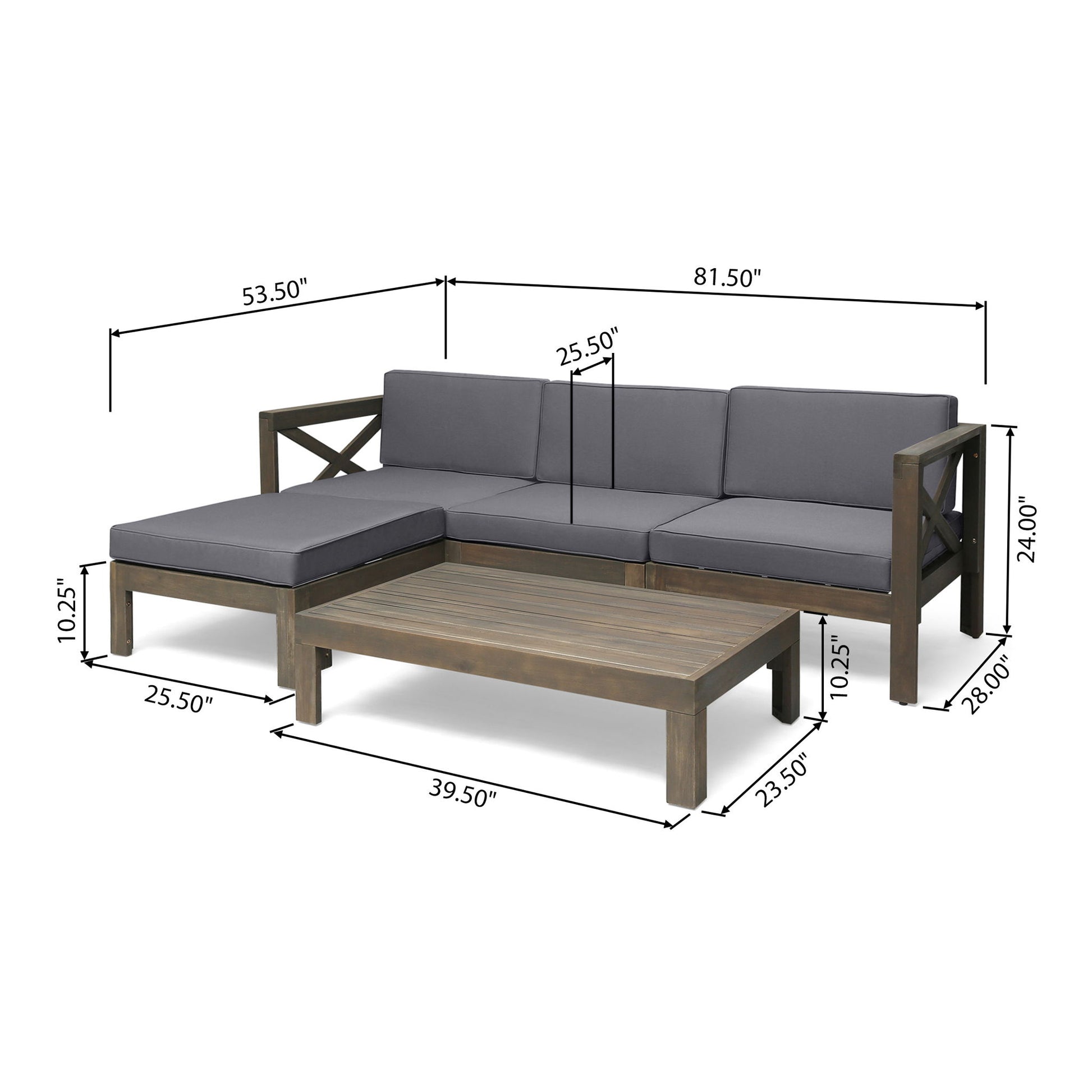 Alcove - L Shape Sofa Set Noble House