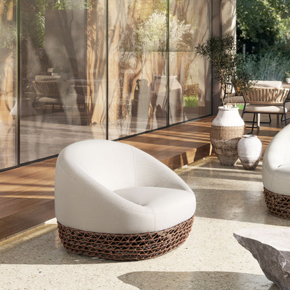Willow - Upholstered Patio Deep Seating Armchair, Wicker Frame Jennifer Taylor Home