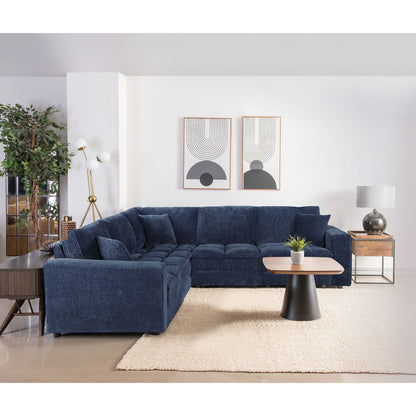 Azure - 5 Piece Upholstered Modular Sectional Sofa - Blue Furniture Max