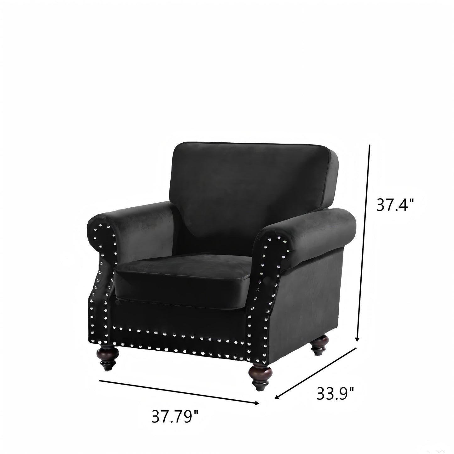 Upholstered Accent Armchair With Turned Legs For Living Room US Pride