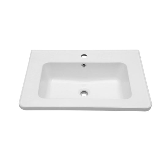 Rectangular Single Vanity Top With 1 Faucet Hole And Overflow, 28 X 19" - White Daily Nest