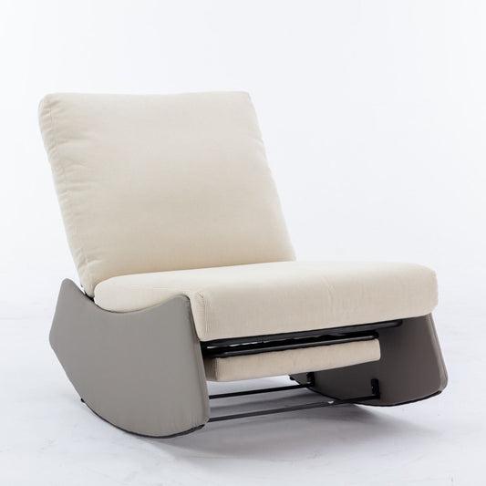 Modern Rocking Chair Recliner, Comfy Rocker Nursery Chair With Footrest, Accent Reading Chair, Upholstered Lounge Chair For Relaxing, Resting, Soft Padded Rocker For Indoor Living Room Bedroom Home Essentials
