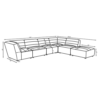 Vincent - 6 Piece Modular Sectional - Charcoal Furniture Max
