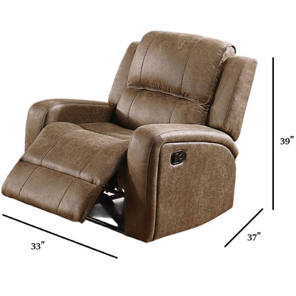 Modern Style Manual Recliner With Square Arms And Tufted Design Home Essentials