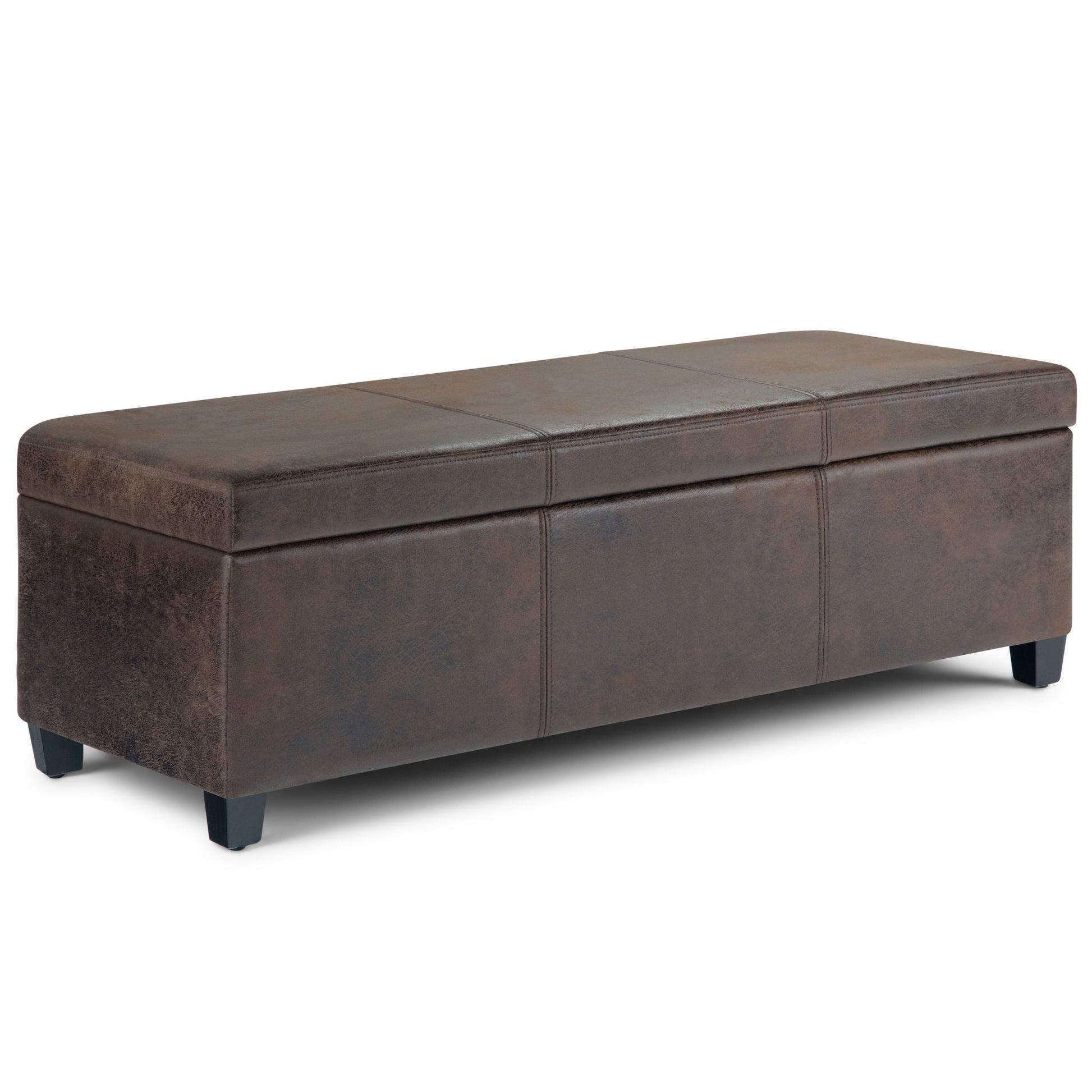 Avalon - Storage Ottoman Bench - Distressed Brown Simpli-Home