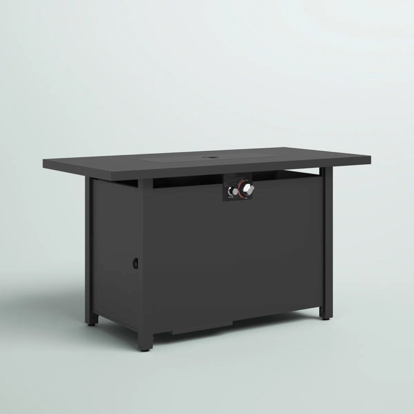 Outdoor Fire Pit Table With Lid - Dark Gray LSI Patio Furniture