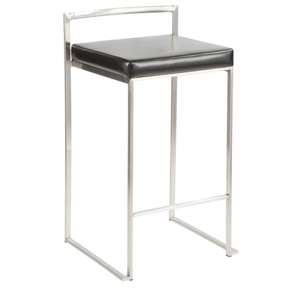 Fuji - Contemporary, Stackable Elegant Counter Stool (Set of 2) Lumi Source