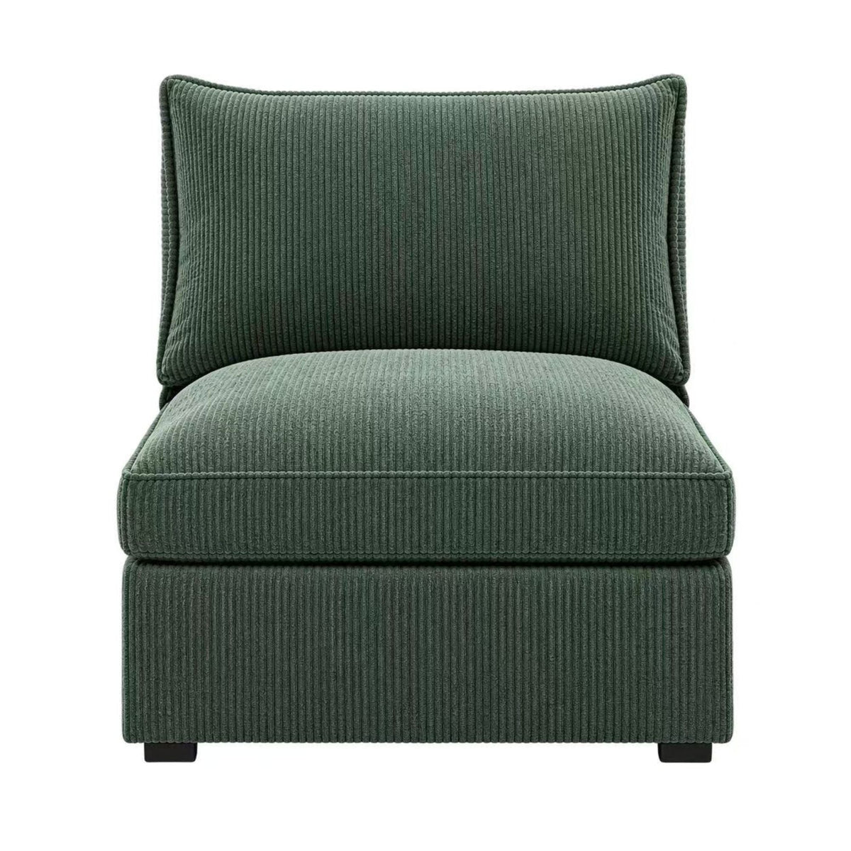 Armless Chair With Design For Living Room - Dark Green Home Essentials