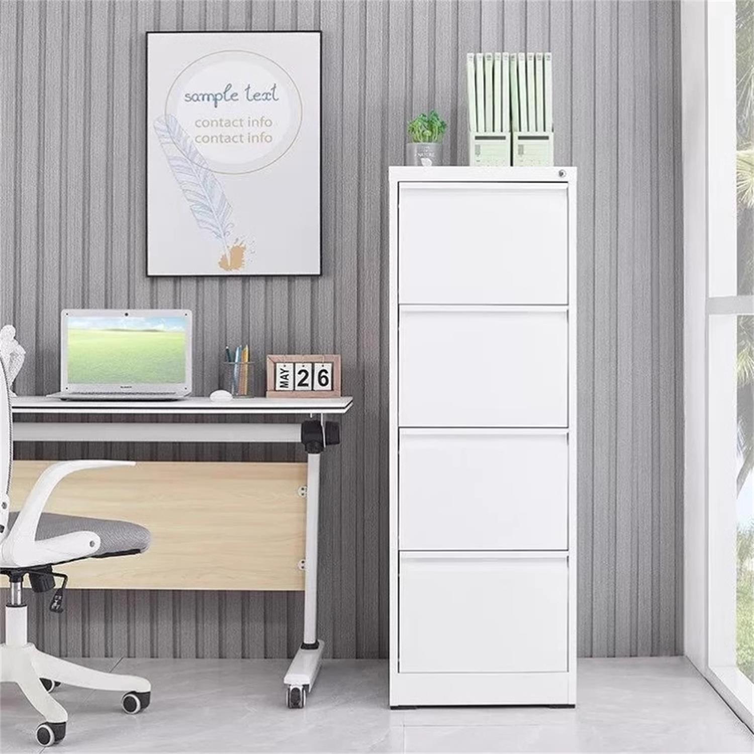 Durable Metal 3 Drawer File Cabinet With Lock For Office Storage Home Essentials