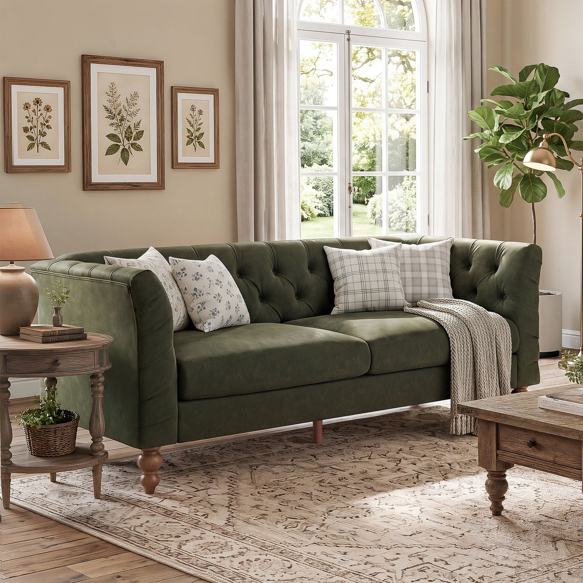 Chesterfield Sofa With Flared Arms For Living Room Noble House