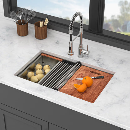 Undermount Workstation Kitchen Sink Stainless Steel Single Bowl Daily Nest