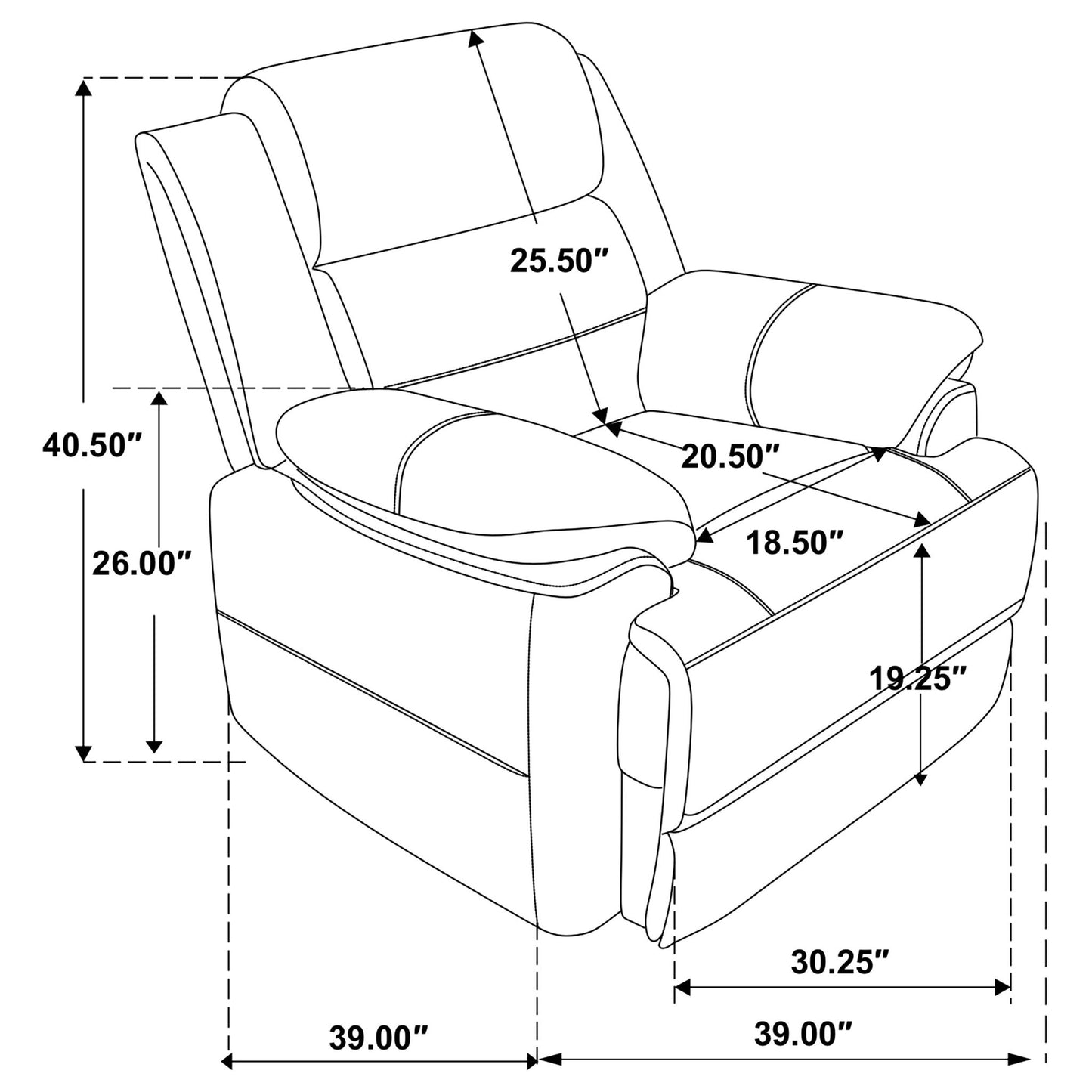 Worthington - Padded Arm Accent Chair - Dark Brown Furniture Max