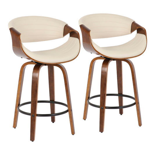 Symphony - Mid Century Stylish Design Modern Counter Stool (Set of 2) Lumi Source