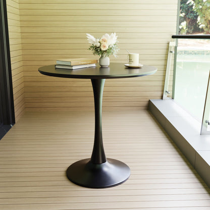 Mid-Century Round Dining Table With Pedestal Base For 2 - 4 People Home Essentials