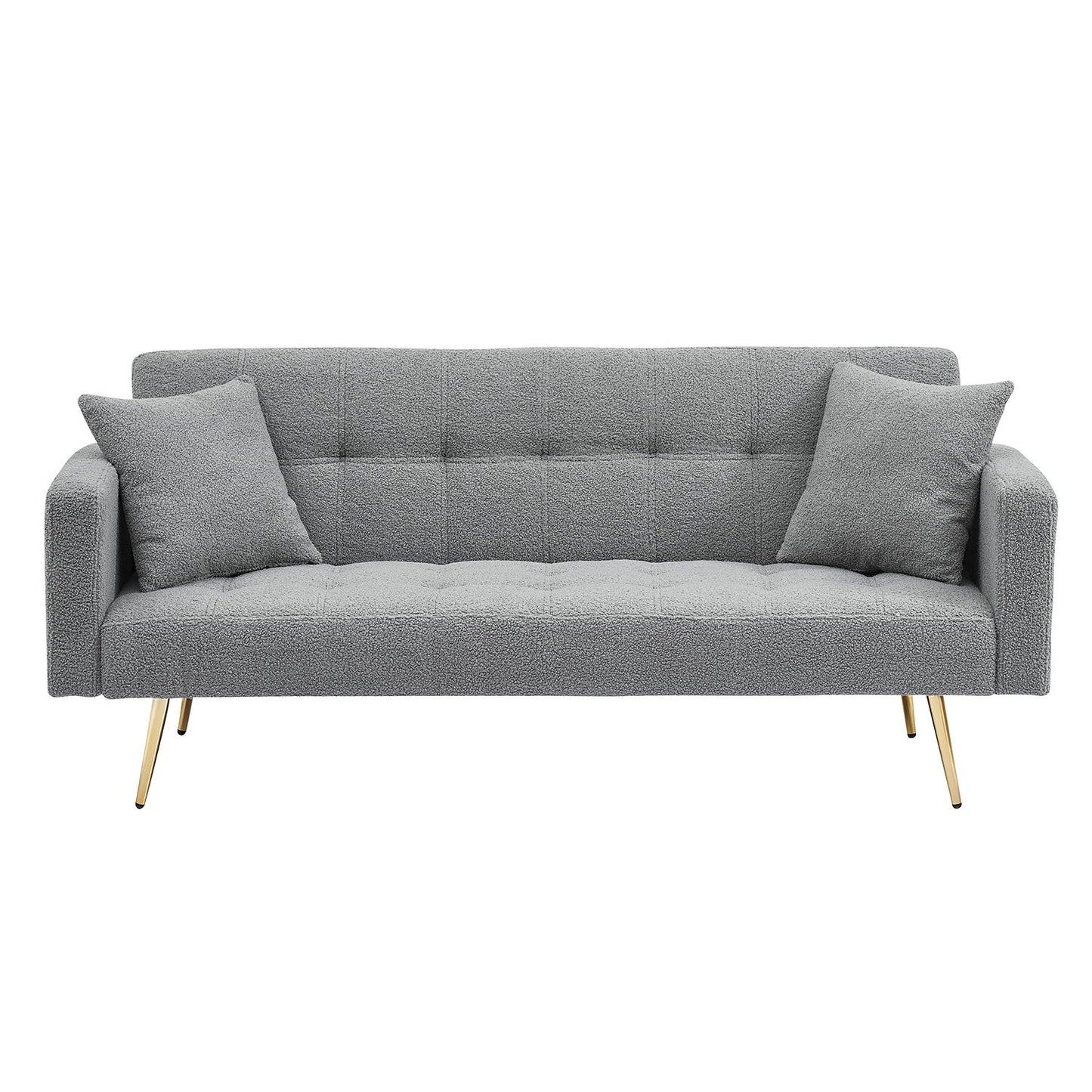 Teddy Fleece Sofa Bed With Luxurious Throw Pillows Home Essentials