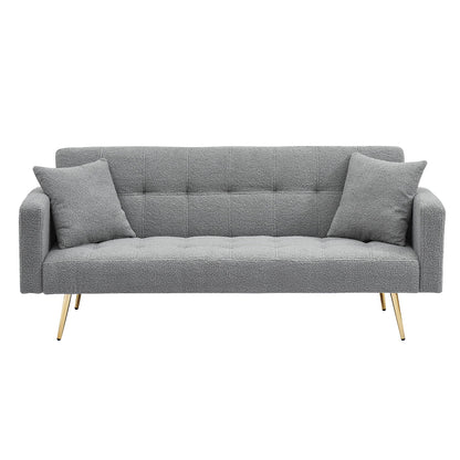 Teddy Fleece Sofa Bed With Luxurious Throw Pillows Home Essentials