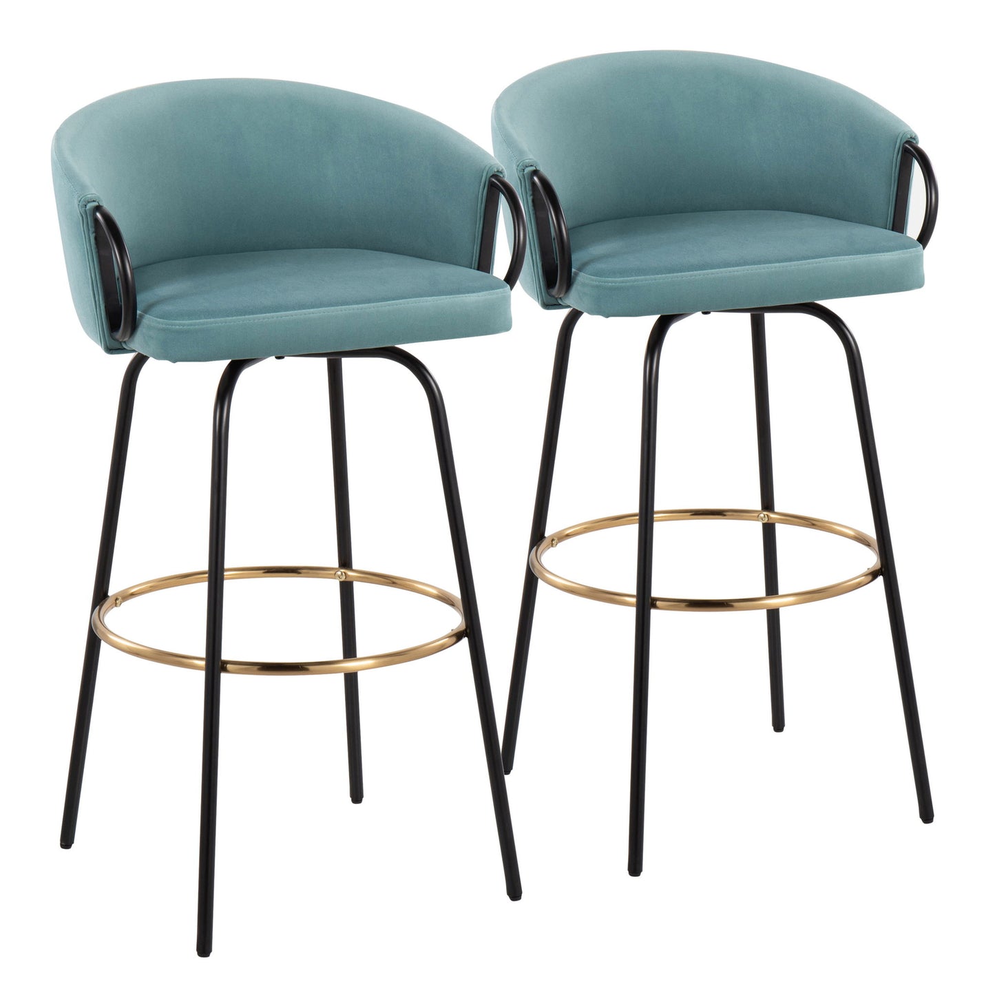 Claire - Contemporary / Glam Barstool With Footrest (Set of 2) Lumi Source
