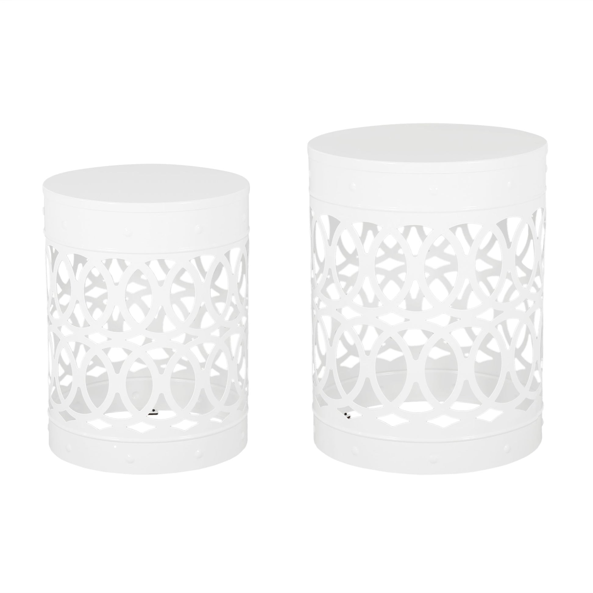 Outdoor Metal S/2 End Table Noble House