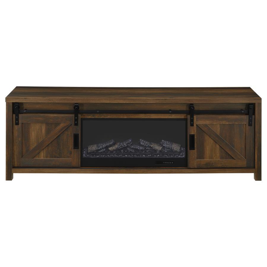 Enfield - 71" TV Stand Fireplace Media Console - Dark Pine Coaster Fine Furniture
