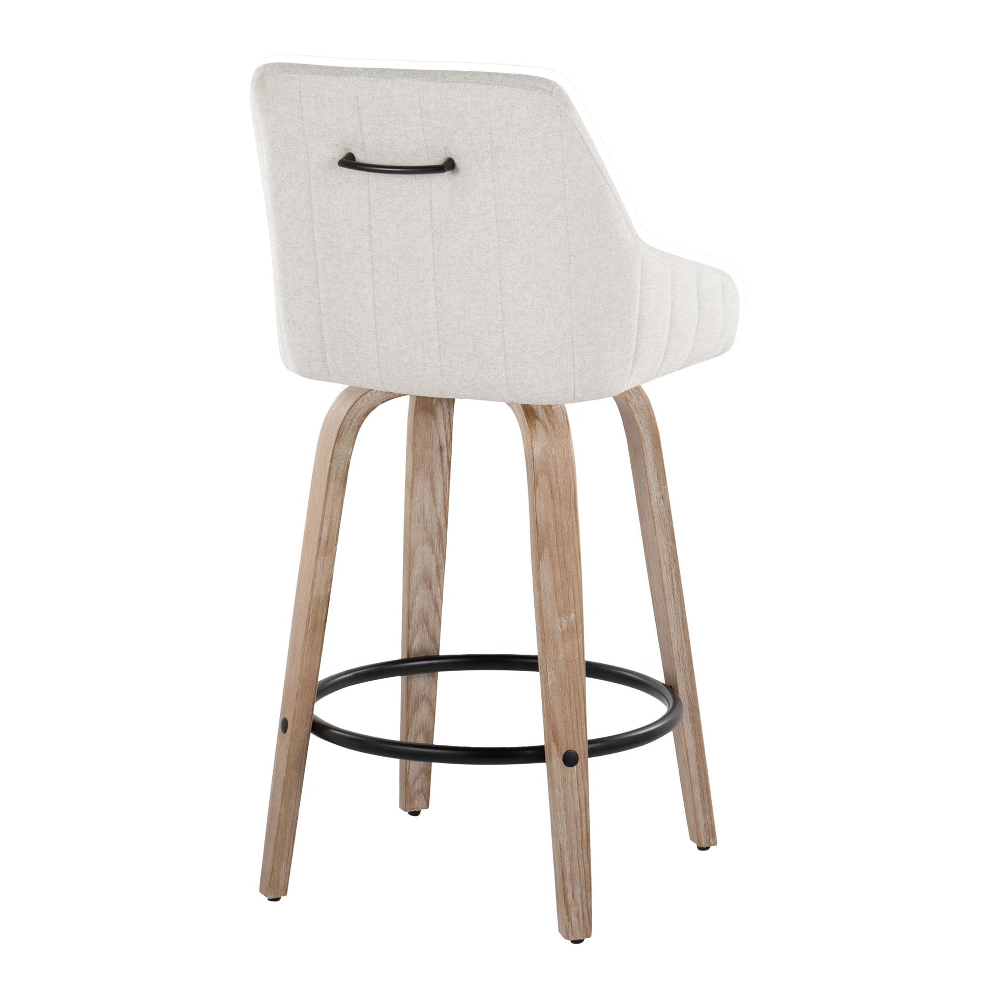 Hannah - Transitional Fixed Height Counter Stool With Swivel With Round Footrest (Set of 2) Lumi Source