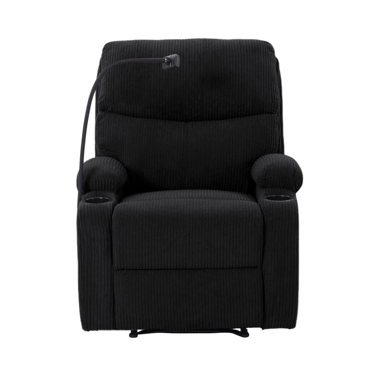 Adjustable Manual Recliner, Ergonomic Lounge Chair With Phone Holder And 2 Cup Holders Home Essentials