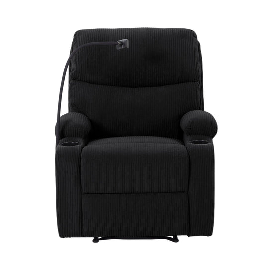 Adjustable Manual Recliner, Ergonomic Lounge Chair With Phone Holder And 2 Cup Holders Home Essentials