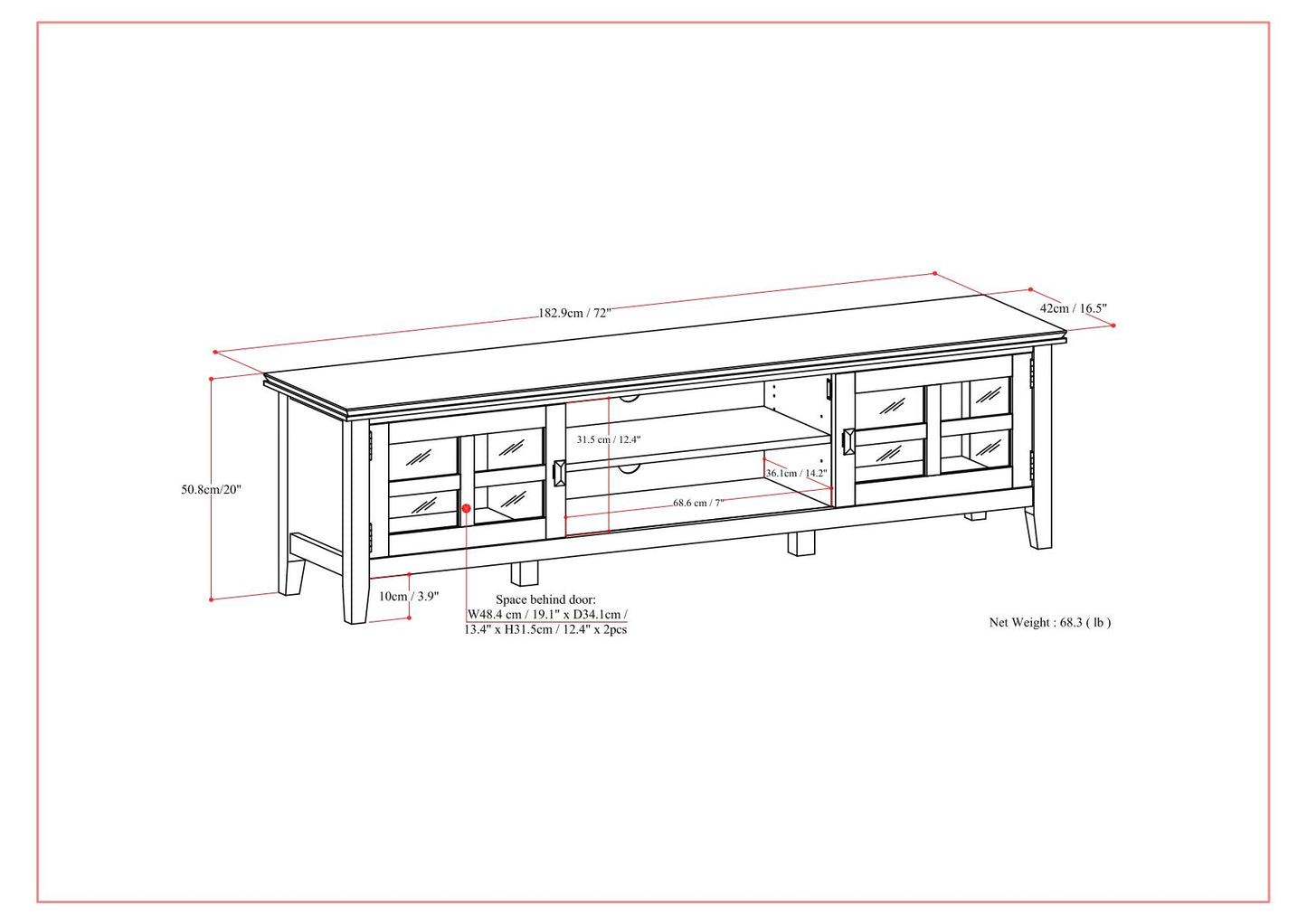 Artisan - Low TV Media Stand - Brown Simpli-Home