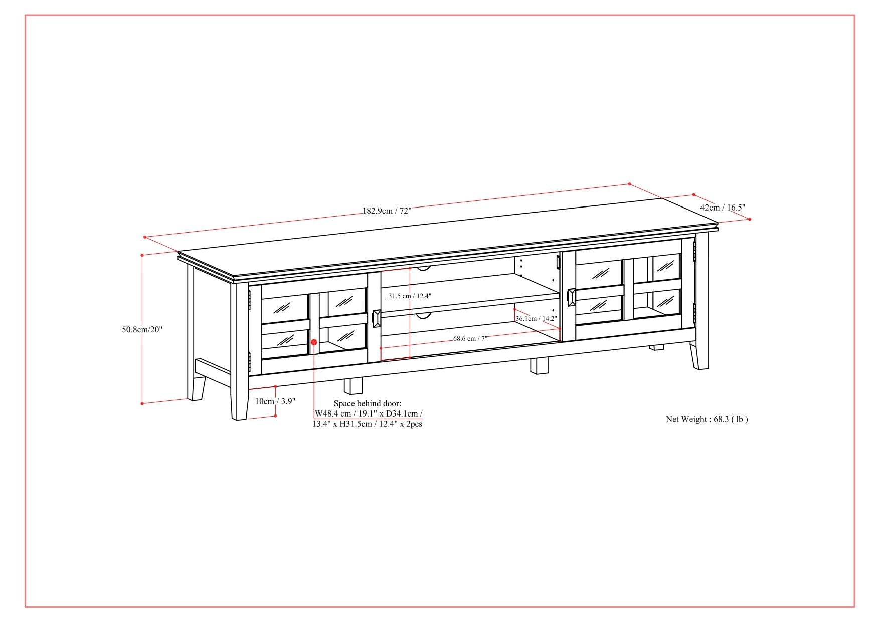 Artisan - Low TV Media Stand - Brown Simpli-Home