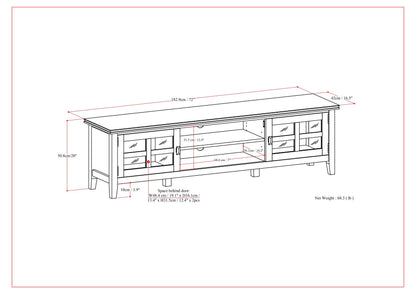 Artisan - Low TV Media Stand - Brown Simpli-Home