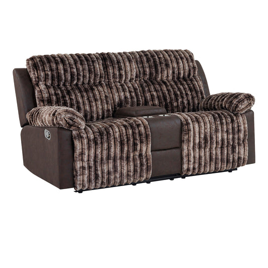 Bruni - Console Reclining Loveseat With Manual Recline Global Furniture USA