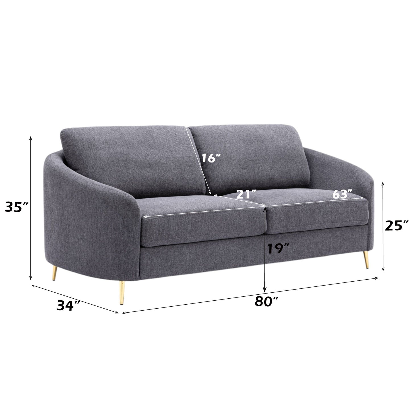 Sofa - Gray - Linen Acme