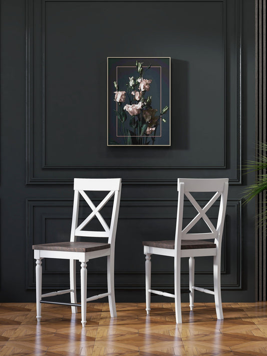 Mountina - 24" Tall Bar Stools (Set of 2) - Brown / White Emerald Home