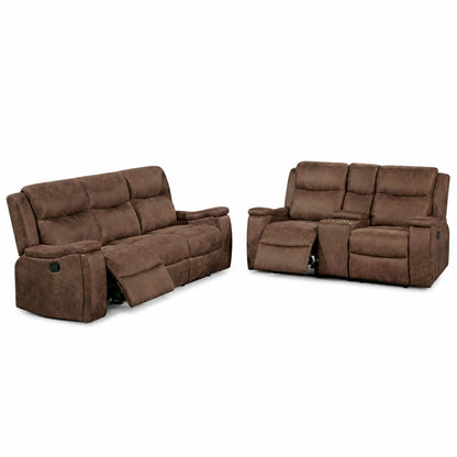 Modern Manual Motion Living Room Set & Hidden Cup Holders Home Essentials