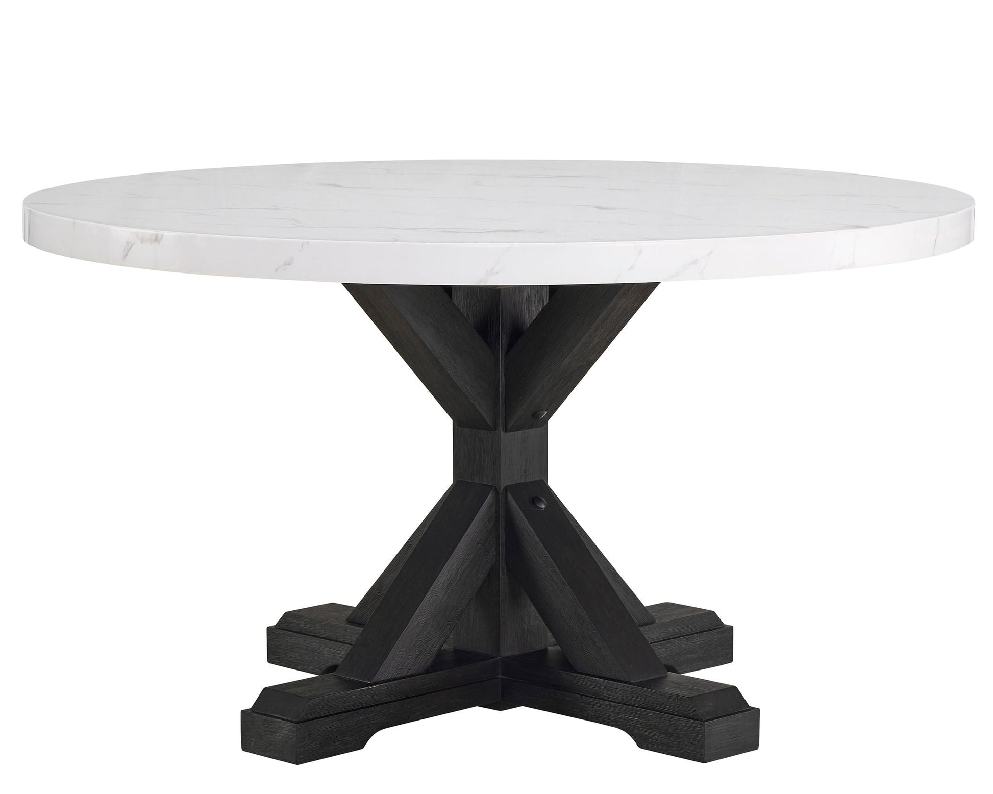 Vance - Faux Marble Dining Table - White & Charcoal Crown Mark