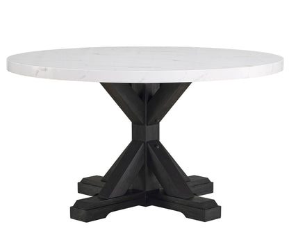 Vance - Faux Marble Dining Table - White & Charcoal Crown Mark