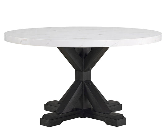 Vance - Faux Marble Dining Table - White & Charcoal Crown Mark