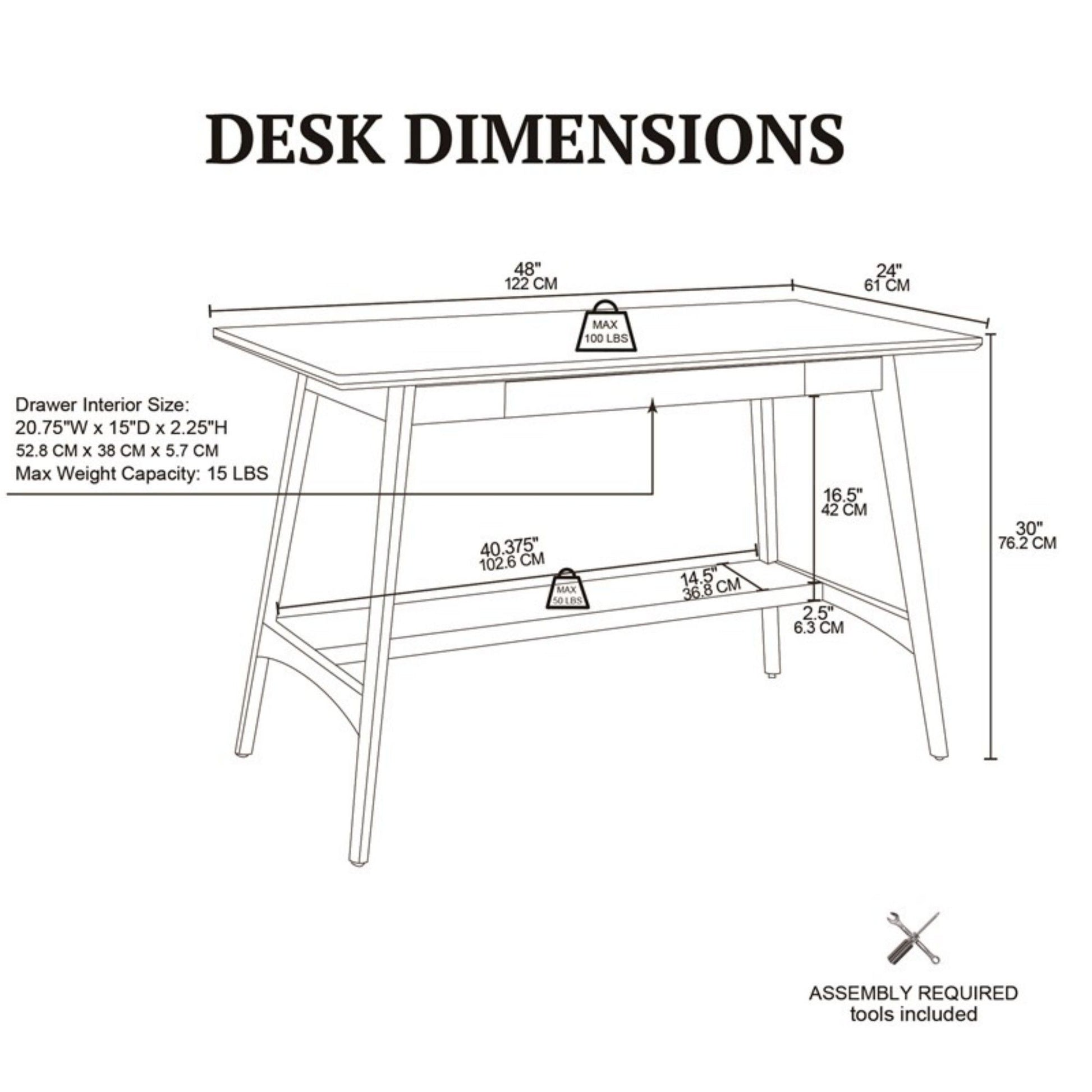 Parker - Desk With Storage Shelf - Off White / Pecan JLA