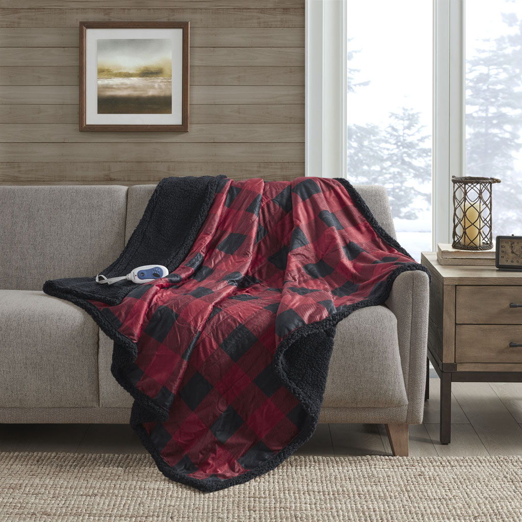 Linden - Oversized Heated Throw - Red