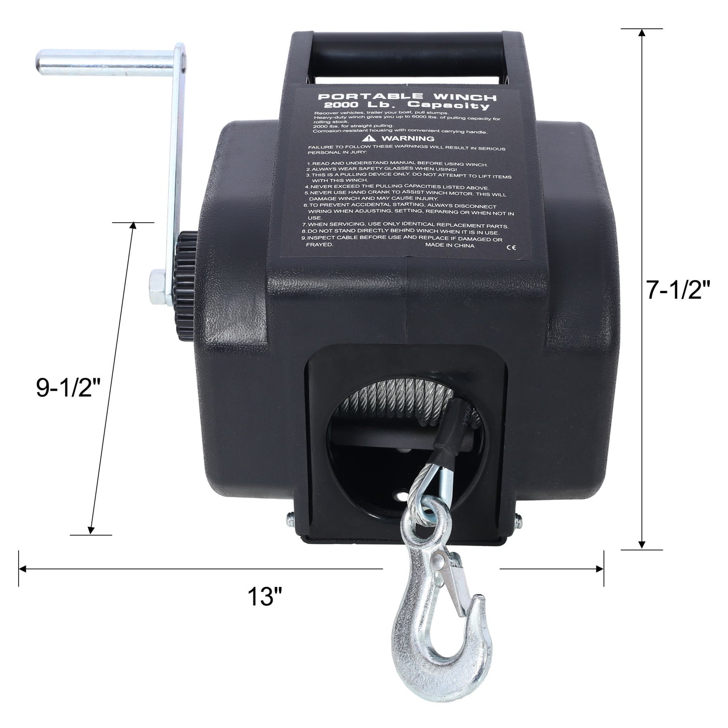 Reversible Electric Trailer Winch For Boats Up To 5000 Lbs With Galvanized Wire Rope And Casing - Black Daily Nest