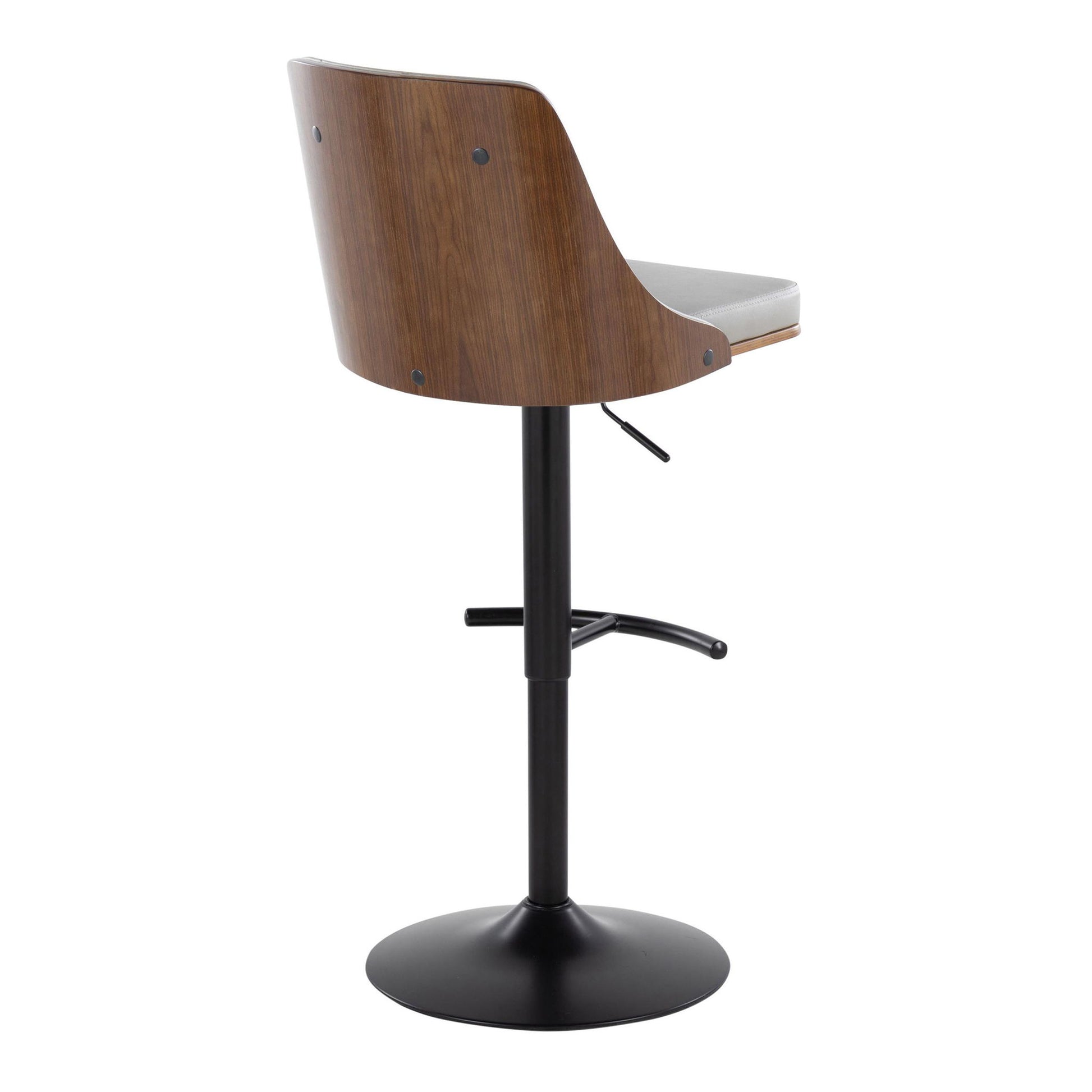 Gianna - Mid Century Modern Adjustable Barstool, Swivel With Rounded T Footrest (Set of 2) Lumi Source