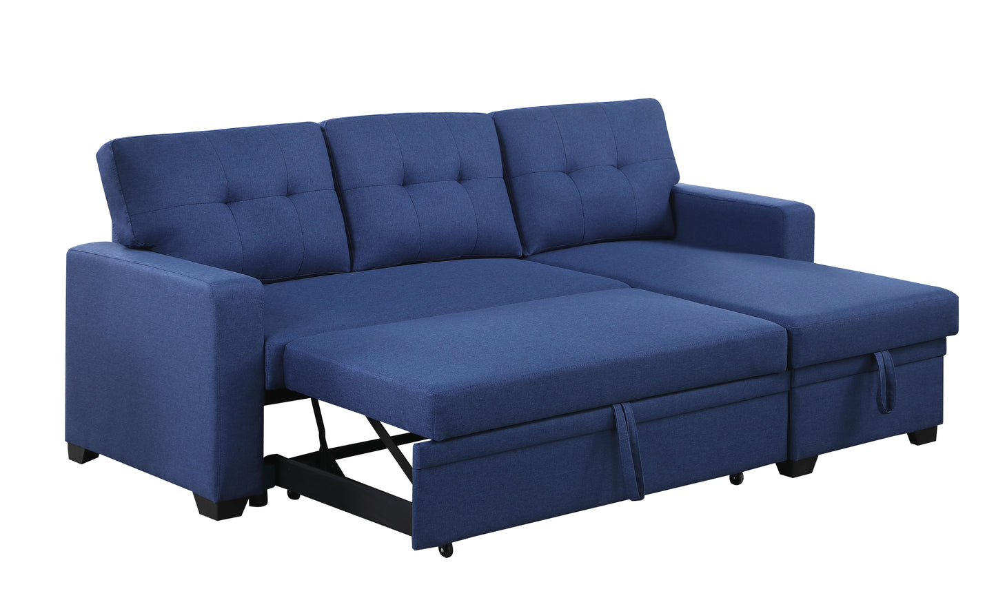 Upholstered Pull Out Sectional Sofa With Chaise