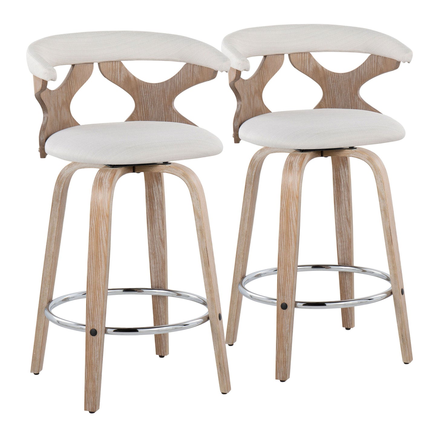 Gardenia - Mid Century Modern Fixed Height Counter Stool With Swivel (Set of 2) Lumi Source