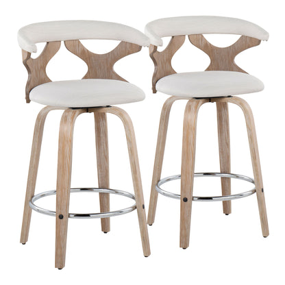 Gardenia - Mid Century Modern Fixed Height Counter Stool With Swivel (Set of 2) Lumi Source