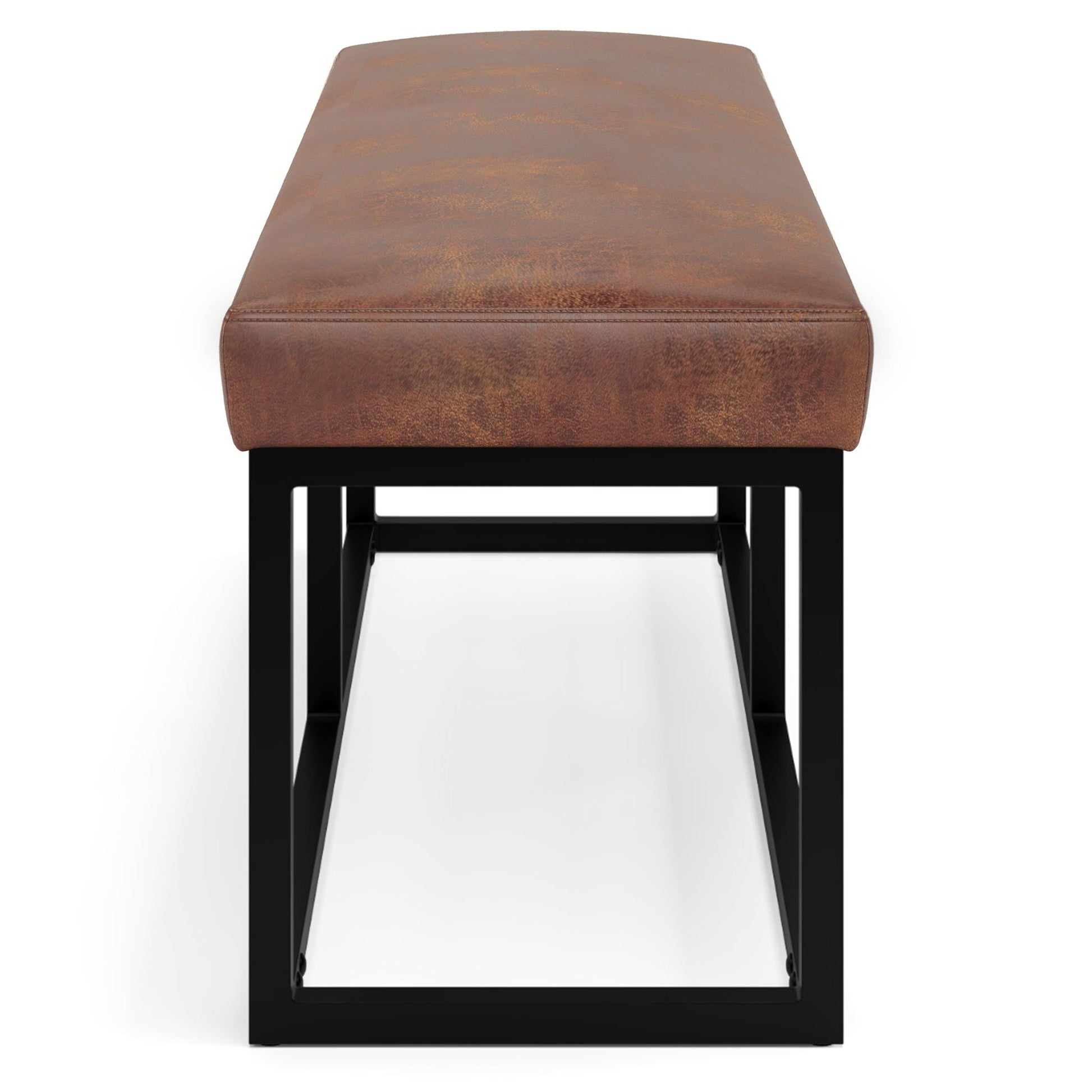 Reynolds - Ottoman Bench - Distressed Saddle Brown Simpli-Home