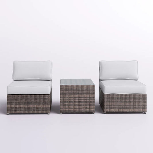 Modern Wicker Outdoor Seating Set With Cushions LSI Patio Furniture